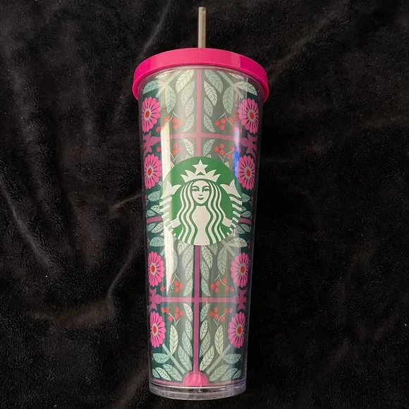 Starbucks | Kitchen | Starbucks 25 Frozen Floral Anna Arendelle Venti  Tumbler Green Pink 24 Fl Oz | Poshmark